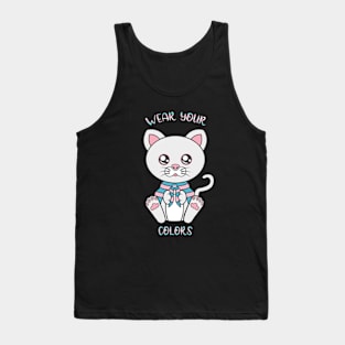 Transexual flag, cute cat lgbt Tank Top